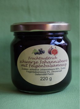 Fruchtaufstrich schwarze Johannisbeere mit Feigenbalsamessig