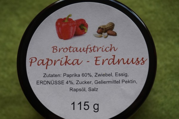 Brotaufstrich Paprika Erdnuss