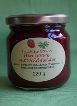 Fruchtaufstrich Himbeere mit Waldmeister